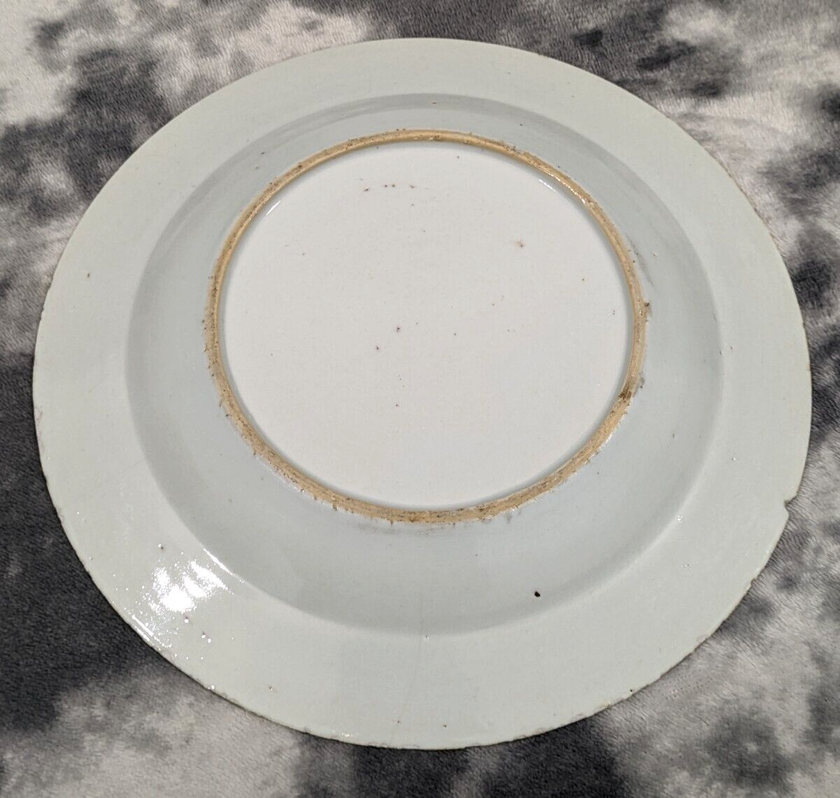 Antique 18th Century Chinese Blue White Porcelain Peonies & Lotus Plate Dish