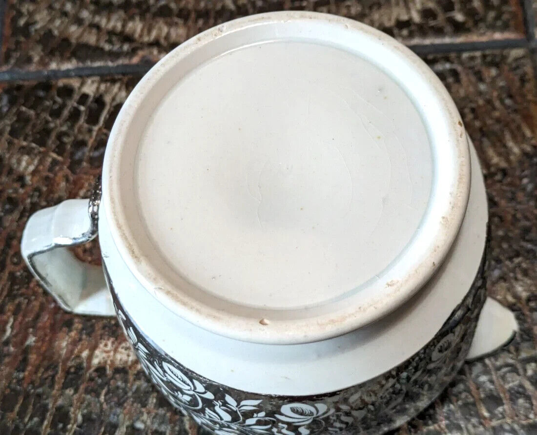 Georgian c1810 Silver Lustre Staffordshire Pearlware Antique Pottery Ceramic Jug