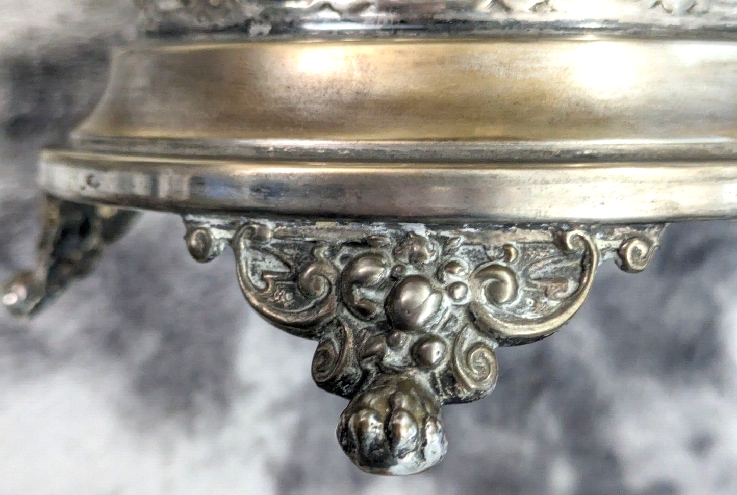 Antique WMF Art Nouveau Figural Silver Plate Cherub Bowl Enamelled Blue Glass