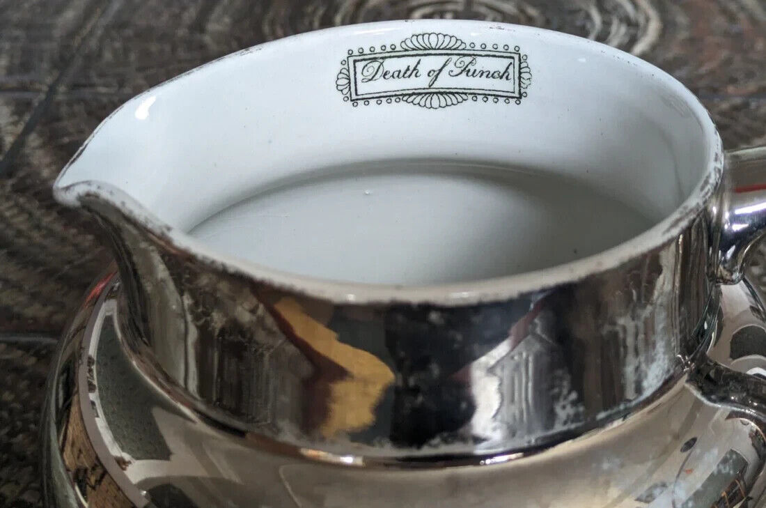 Victorian 19th Century Silver Lustre Antique Pottery Ceramic Jug Adams Tunstall
