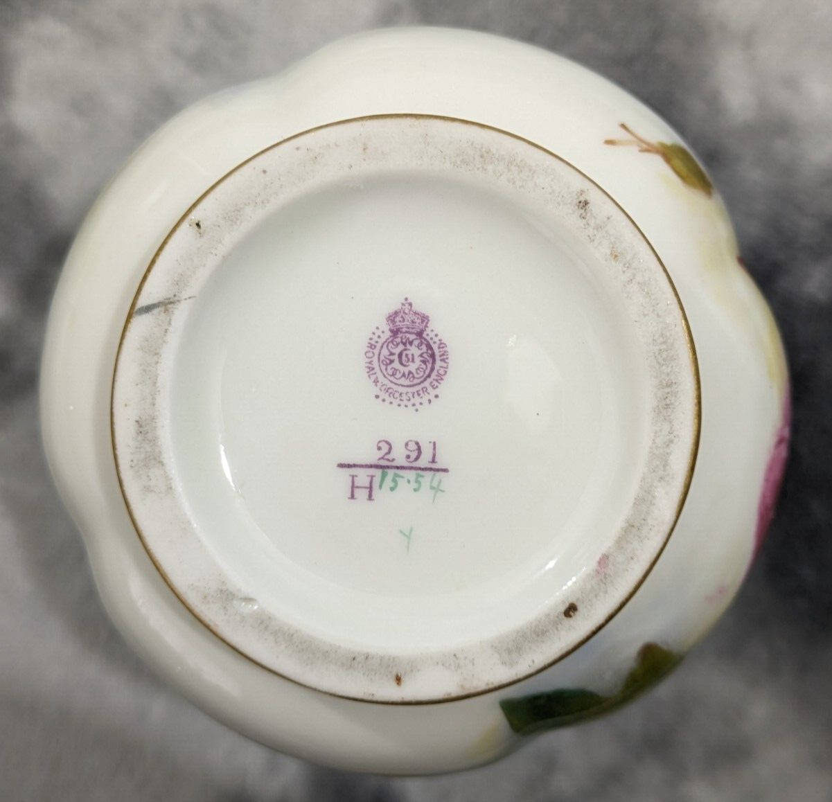 Antique Royal Worcester England Fine Hand Painted Floral Hadley Roses Gilt Vase