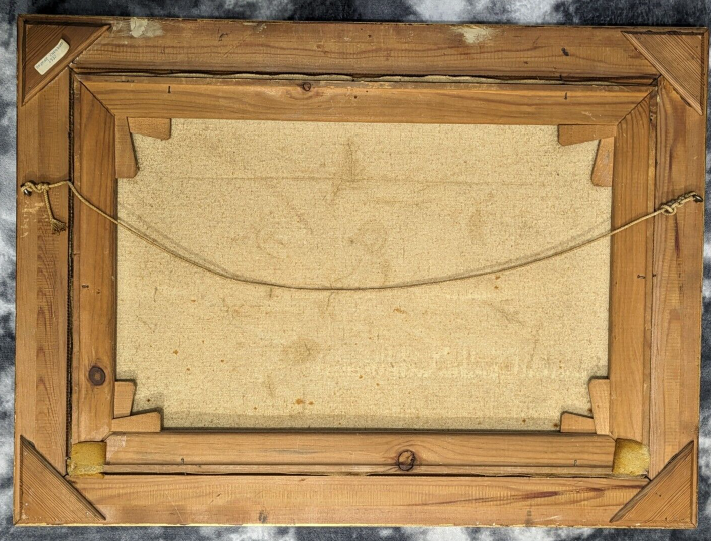 Original 20th Cent Danish Oil Canvas Painting Regnar Jacobsen Winter Landscape