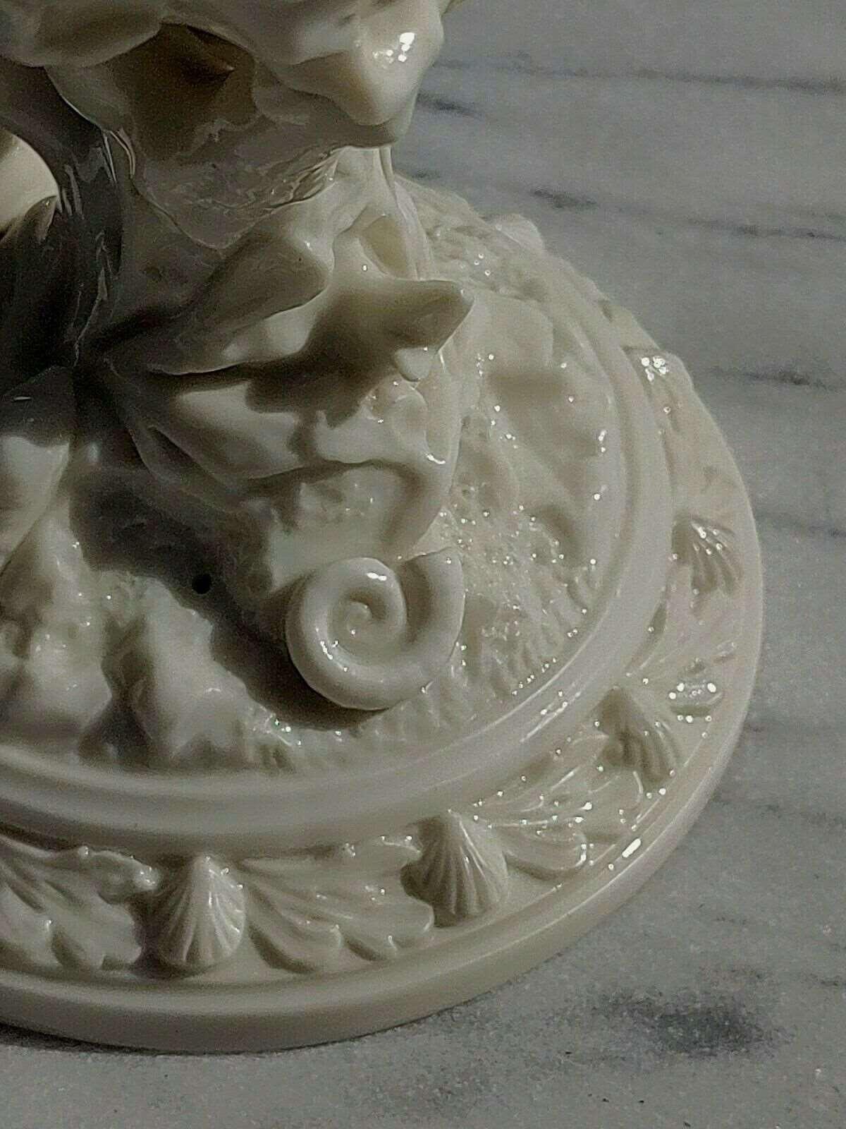1883 Antique Victorian Royal Worcester Porcelain Nautilus Shell Display Vase