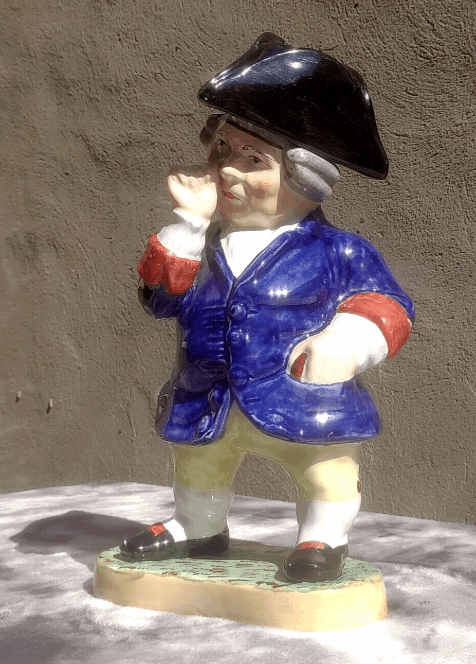 19th Century Antique Staffordshire Pottery Snuff Taker Toby Jar / Jug Figure