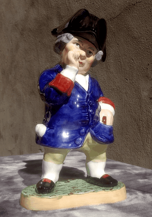 19th Century Antique Staffordshire Pottery Snuff Taker Toby Jar / Jug Figure