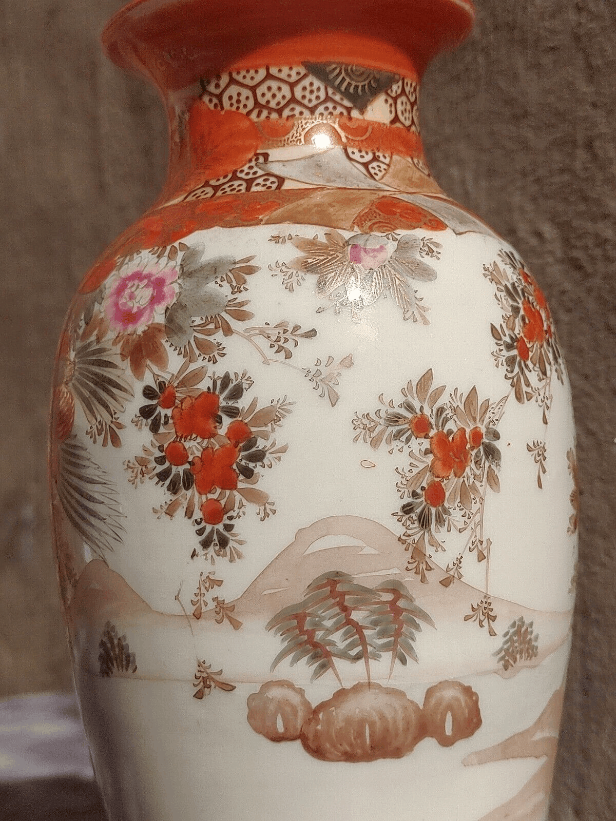 19th Century Antique Japanese Meiji Signed Kutani Tsukuru Quail Vase - 20.5 cm