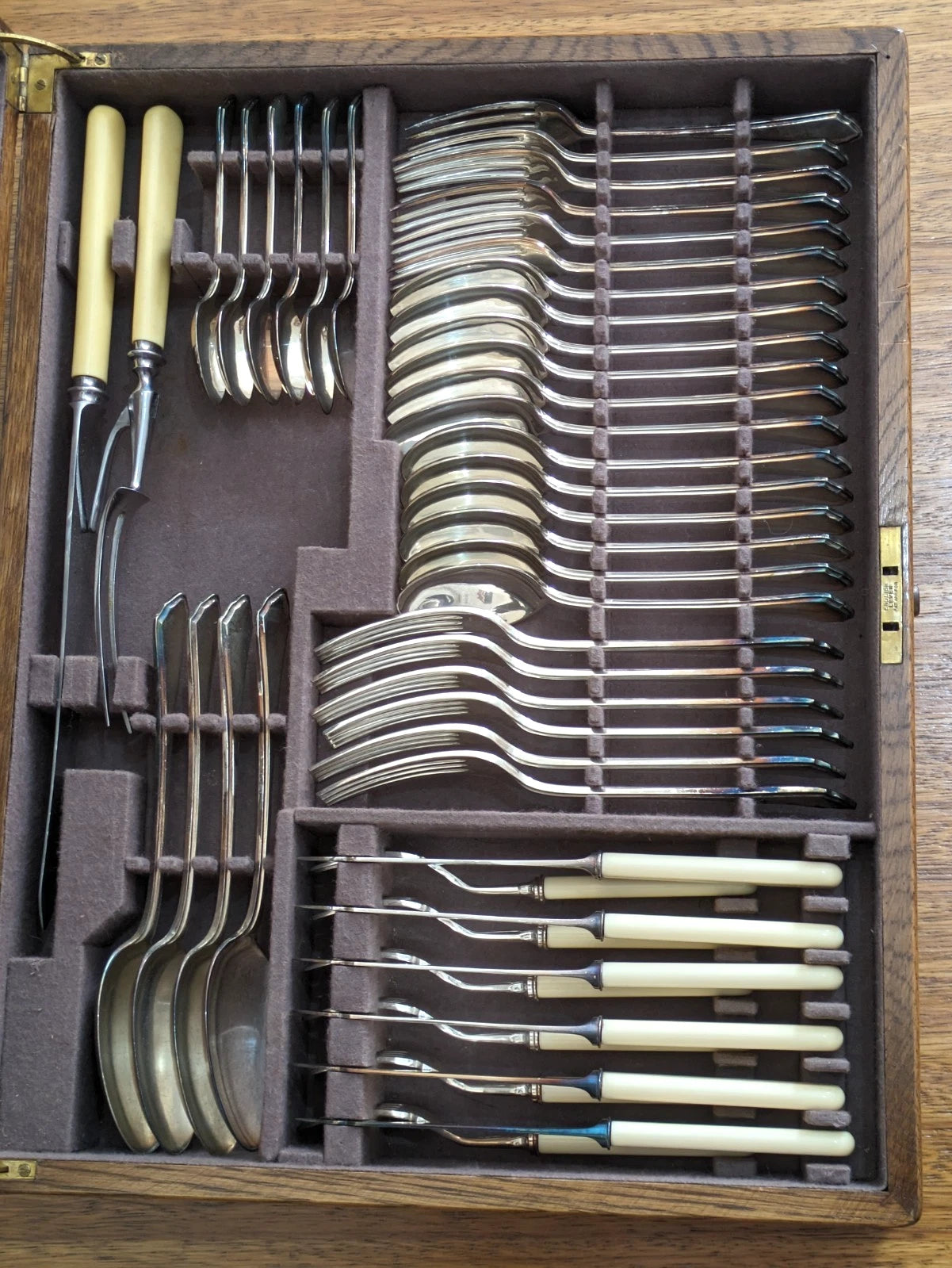 Vintage Mappin & Webb 61 Piece Cased Silver Plate Pembury Cutlery Canteen Set