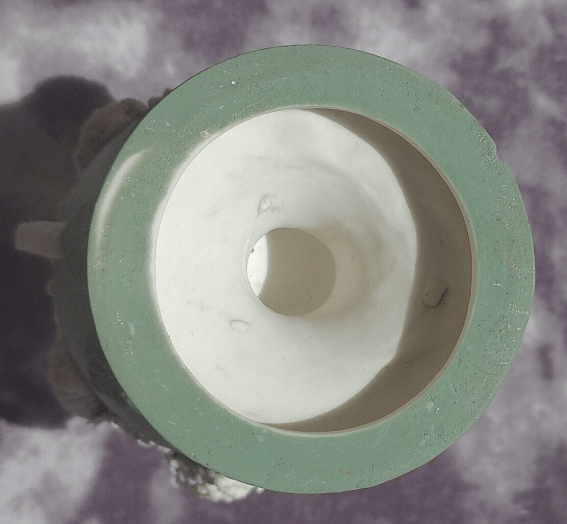 Victorian Antique Green Parian Jasperware Porcelain Vase with Vines & Grapes - 27 cm - Tommy's Treasure