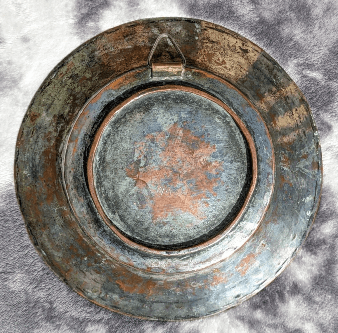 Antique Islamic Ottoman Tinned Copper Dish Engraved Calligraphy Script Animals - Tommy's Treasure
