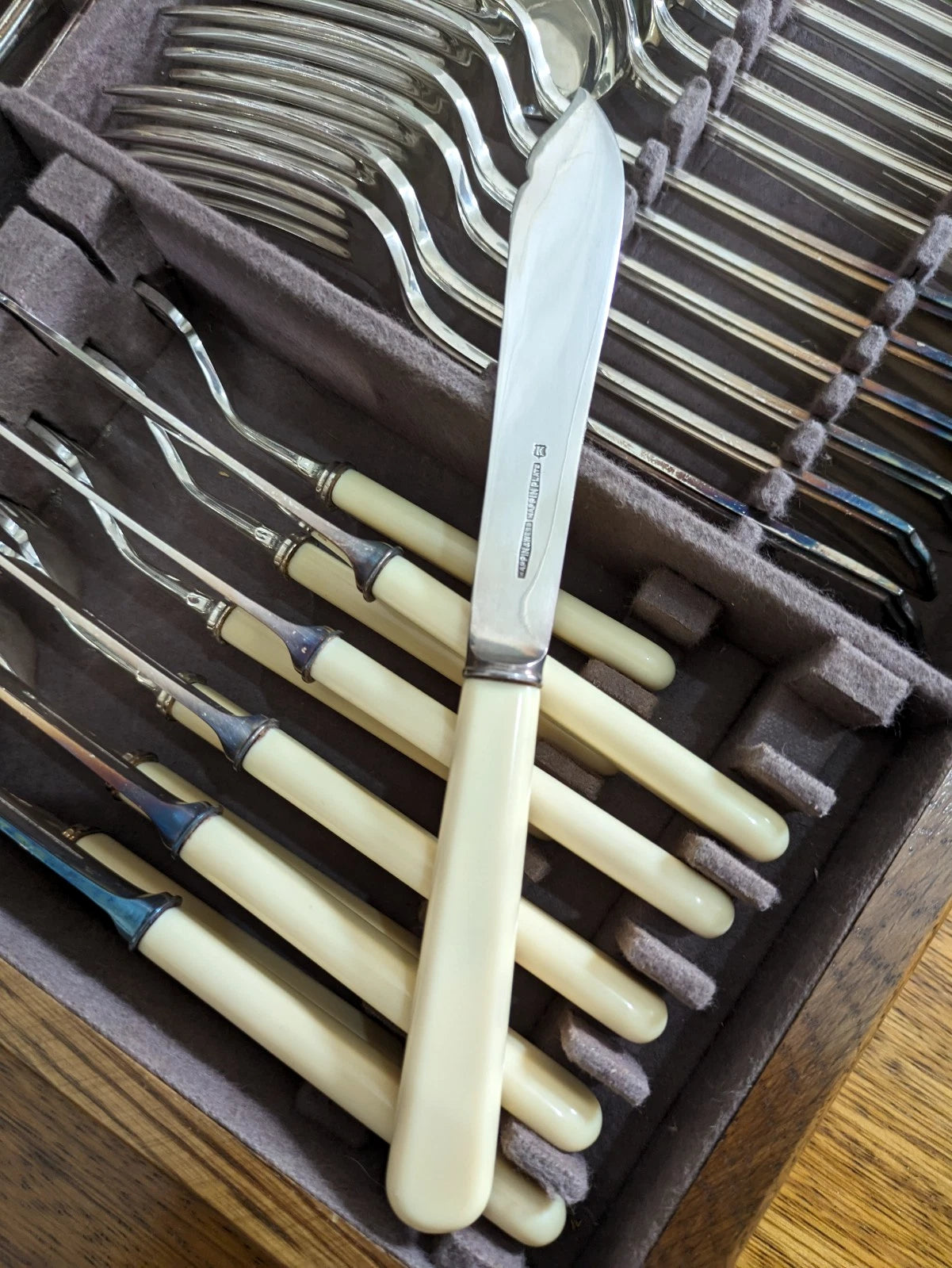 Vintage Mappin & Webb 61 Piece Cased Silver Plate Pembury Cutlery Canteen Set