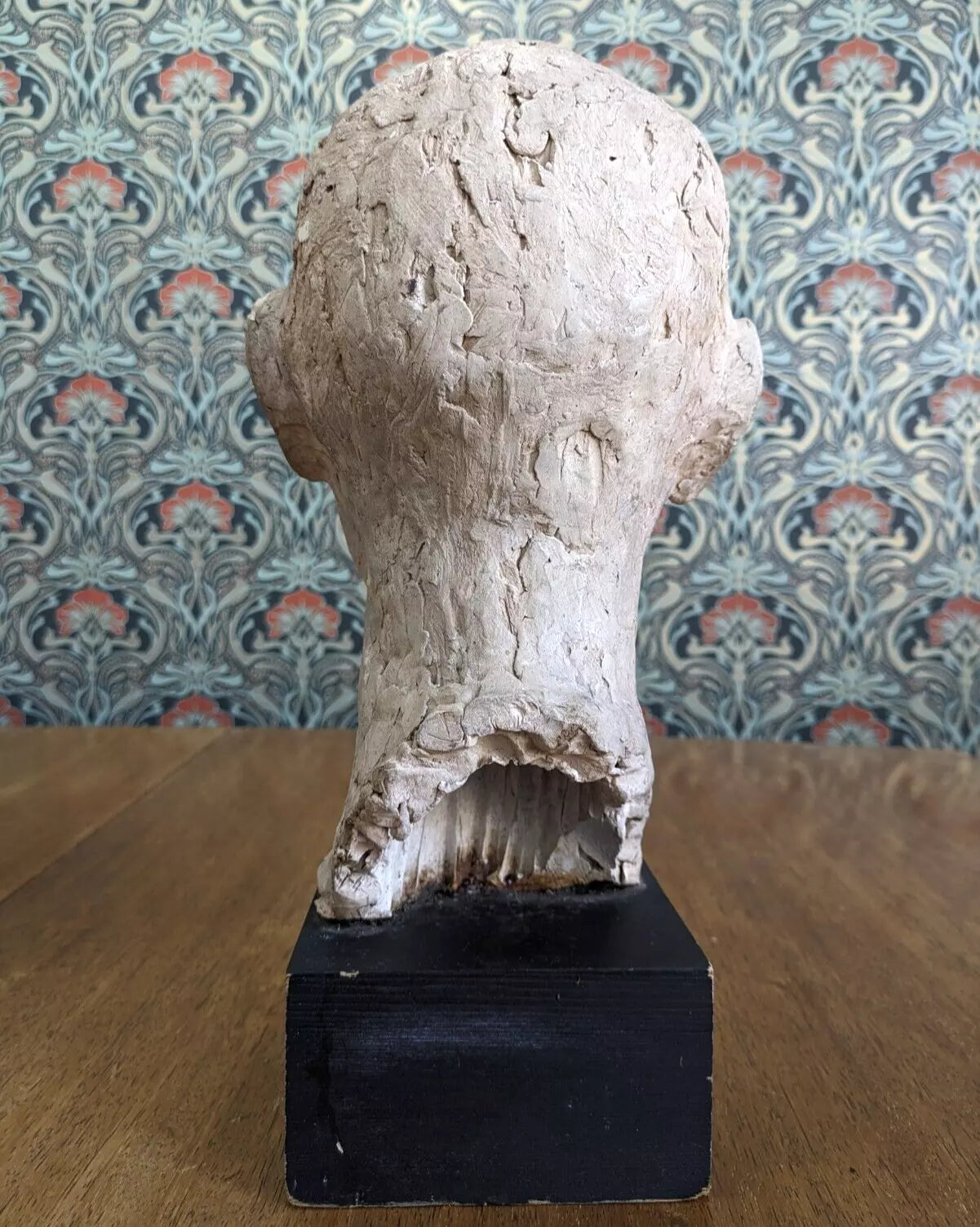 Vintage Mid 20th Century Original Plaster Sculpture Head Bust Statue Male Art