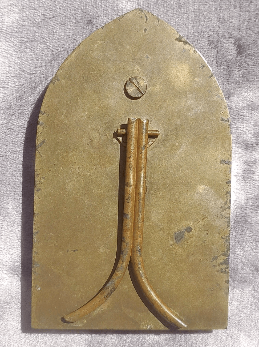 Antique French Marble Display Plaque Weeping Angel of Amiens WW1 Memento Souvenir - Tommy's Treasure