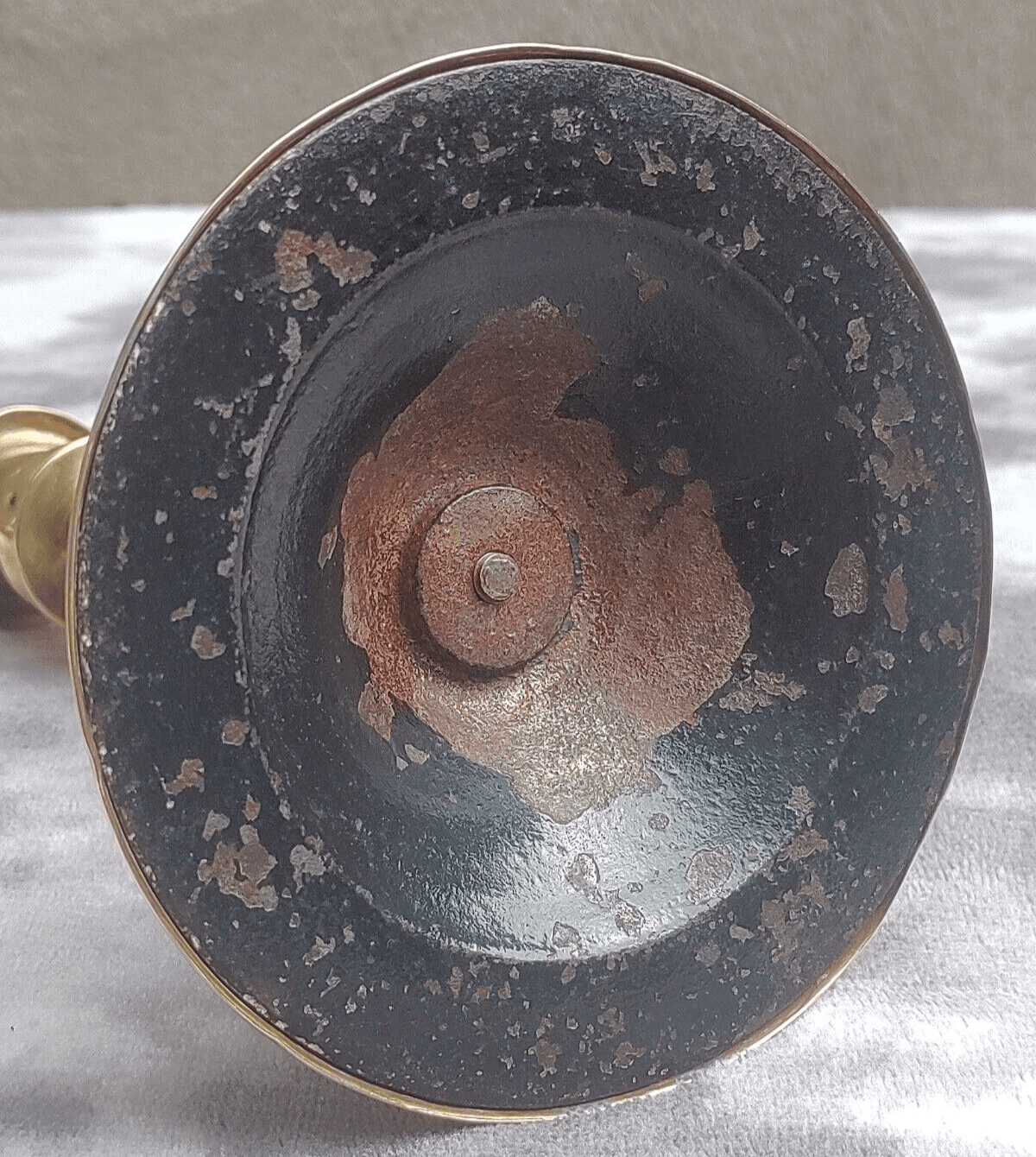 Antique Pair of Brass Spiral Swirl Twist Candlestick Holders - 18 cm - Tommy's Treasure