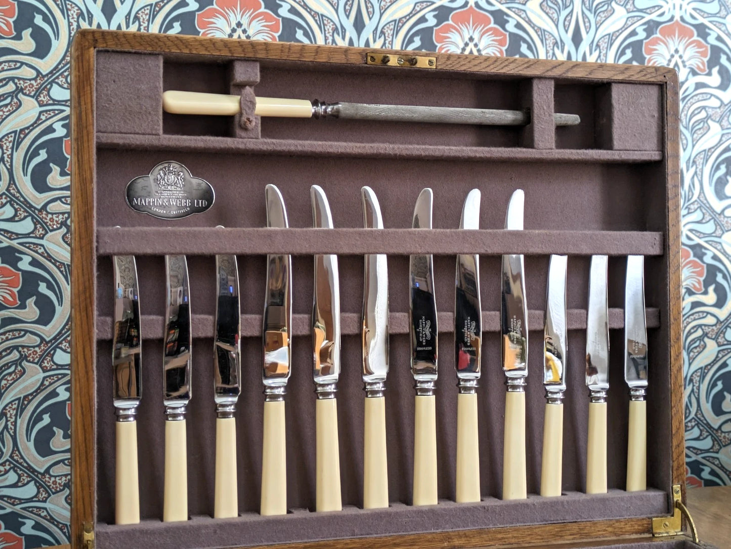 Vintage Mappin & Webb 61 Piece Cased Silver Plate Pembury Cutlery Canteen Set