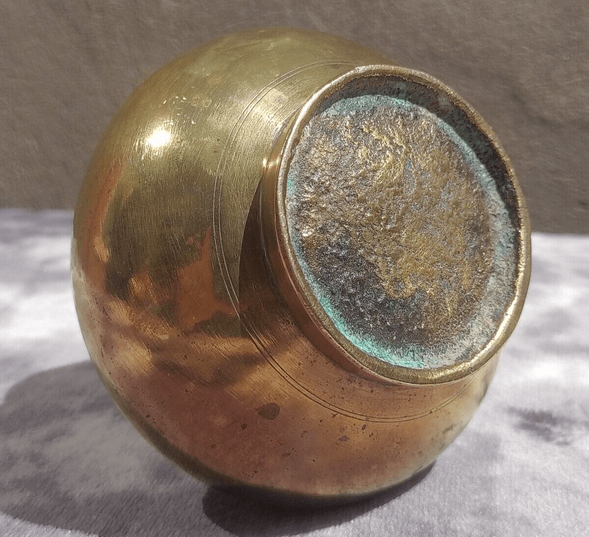 Antique Indian Brass Lota Kalash Holy Water Vase Vessel - Tommy's Treasure