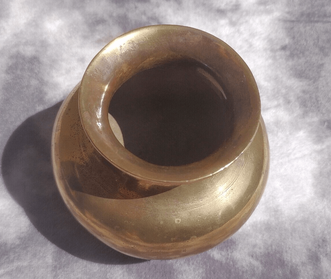 Antique Indian Brass Lota Kalash Holy Water Vase Vessel - Tommy's Treasure