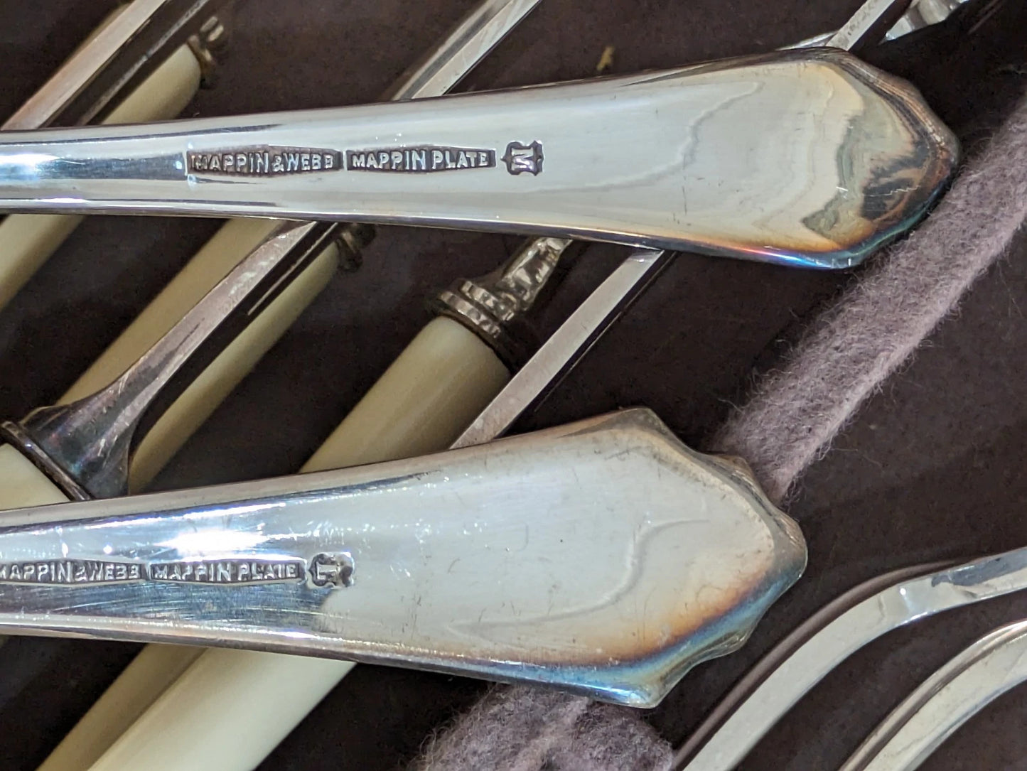 Vintage Mappin & Webb 61 Piece Cased Silver Plate Pembury Cutlery Canteen Set