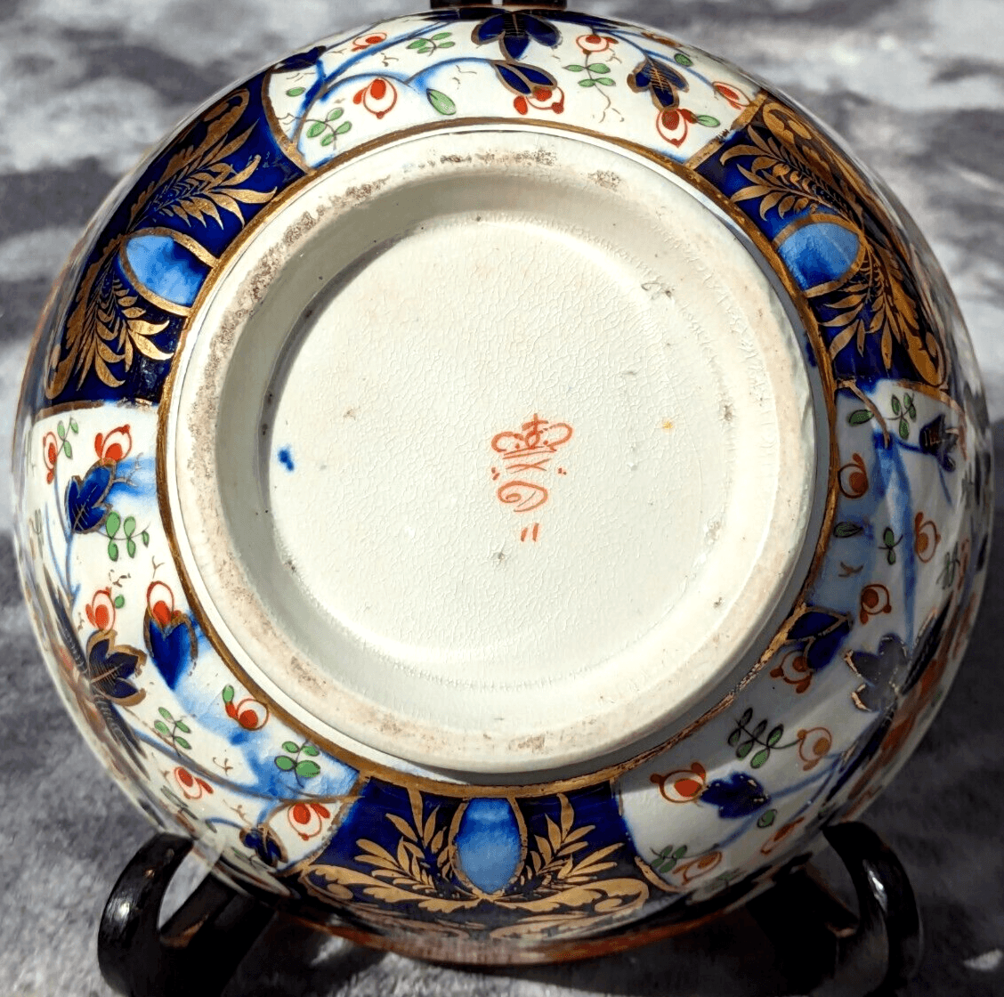 Georgian 19th Century Antique Royal Crown Derby English Porcelain Imari Bowl - Tommy's Treasure