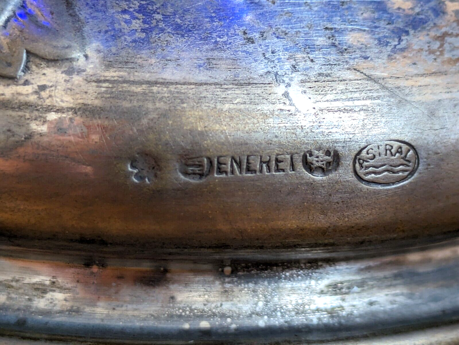 19th Century Bohemian Art Glass Cobalt Cut to Clear Tazza Pedestal Bowl Antique