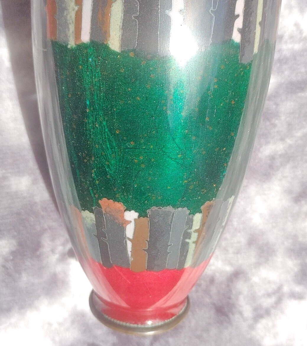 c.1895 Pair of Japanese Meiji Ginbari Cloisonne Vases 24 cm