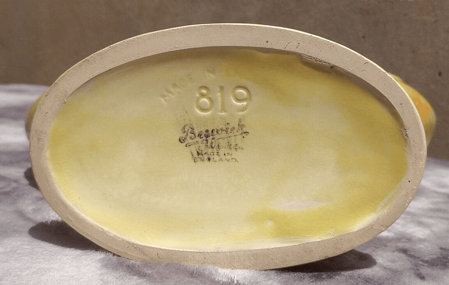 Vintage 1940s Beswick England Art Deco Pottery Ceramic Flower Basket Vase 819 - Tommy's Treasure