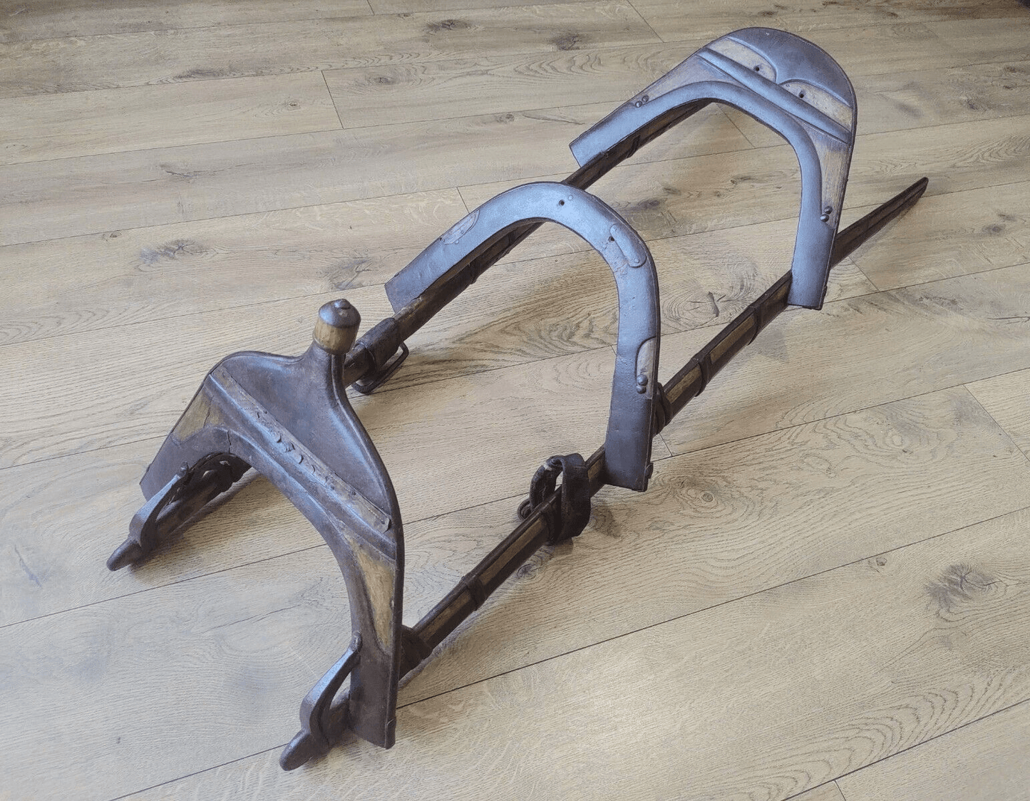 Early 19th Century Indian Wood Iron Brass Dromedaries Camel Saddle Seat - Tommy's Treasure