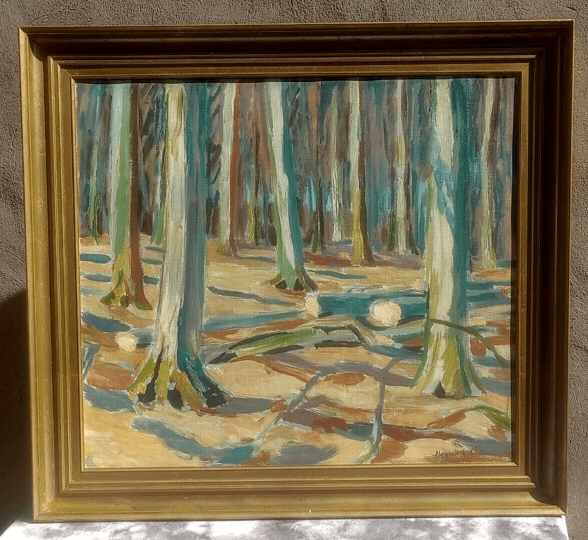 20th Century Mogens Andersen Impressionistic Danish Forest Woodland Oil Painting - Tommy's Treasure