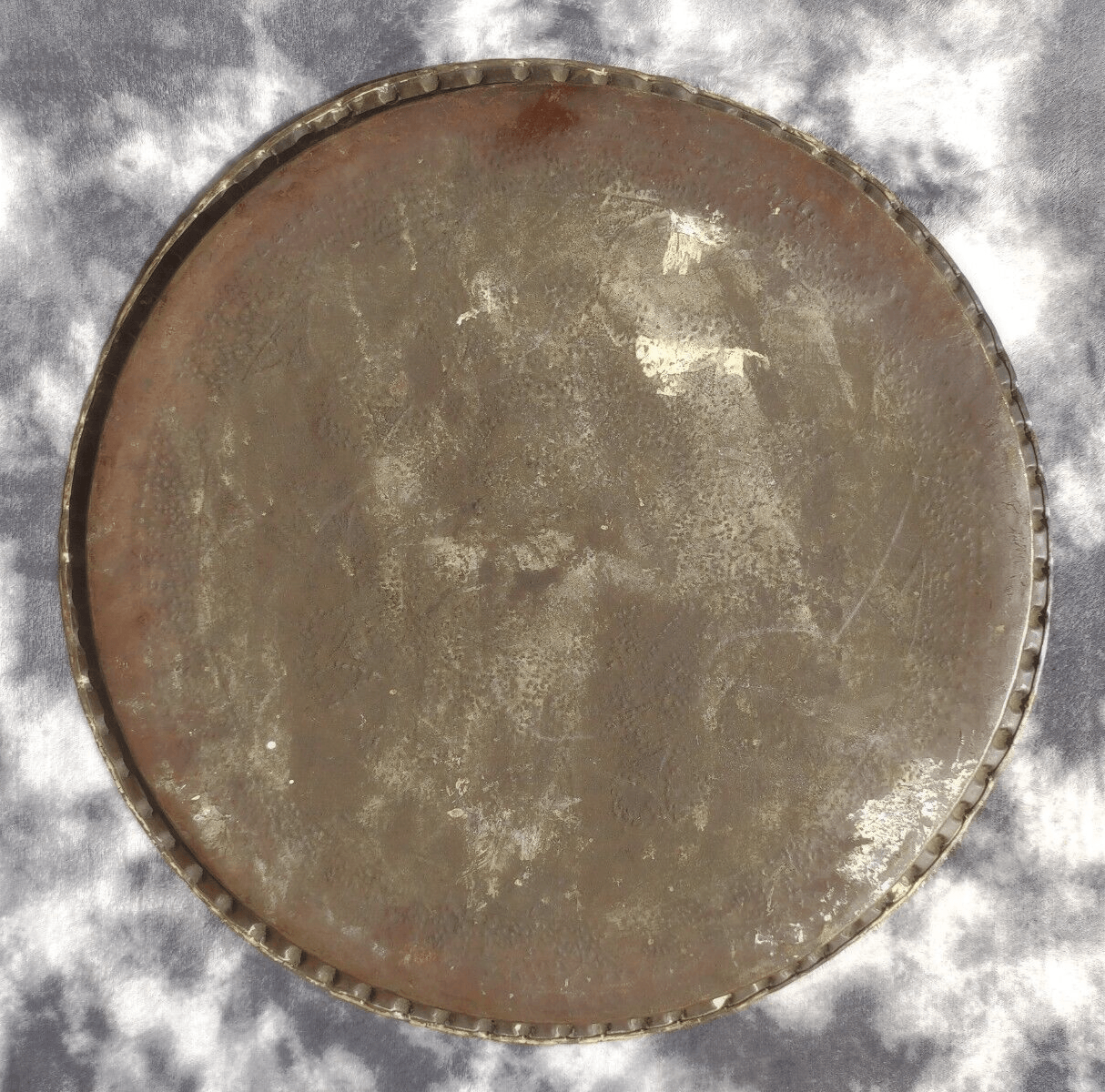 Persian Qajar Embossed Brass Tray Islamic Middle East Calligraphy 58 cm - Tommy's Treasure