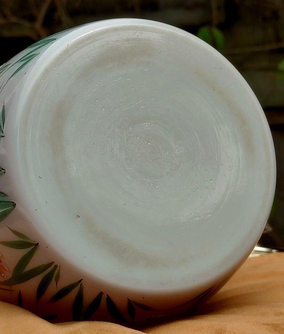 c.1890 Hand Enamelled Milk Glass Silver Plated Biscuit Barrel Cookie Jar - Tommy's Treasure