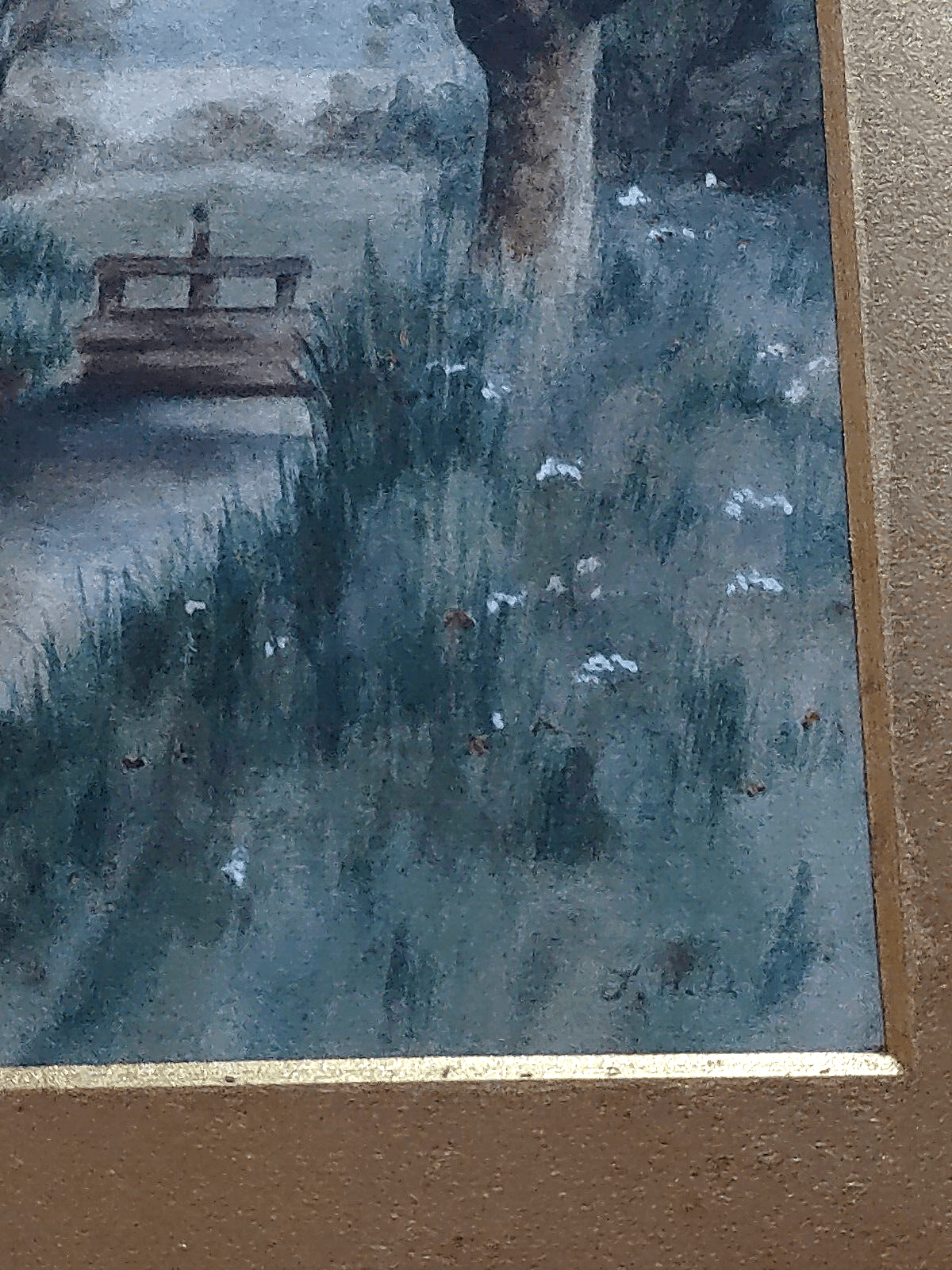 Antique Pair Signed Watercolour Forest Landscape Art Paintings Edwardian Frames - Tommy's Treasure