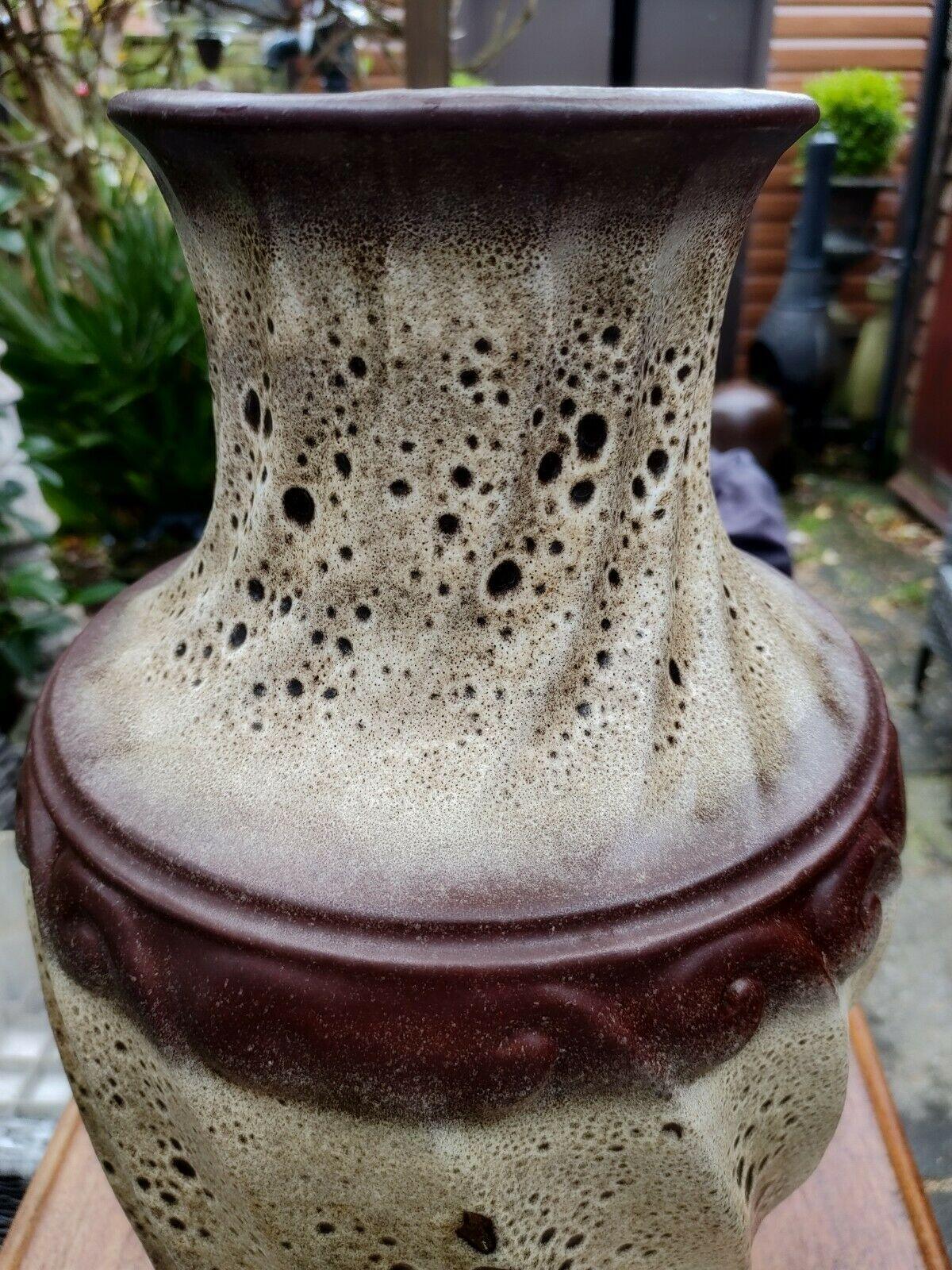 XXXL West German Fat Lava Glazed Carstens Vintage 1960s Pottery Floor Vase - Tommy's Treasure