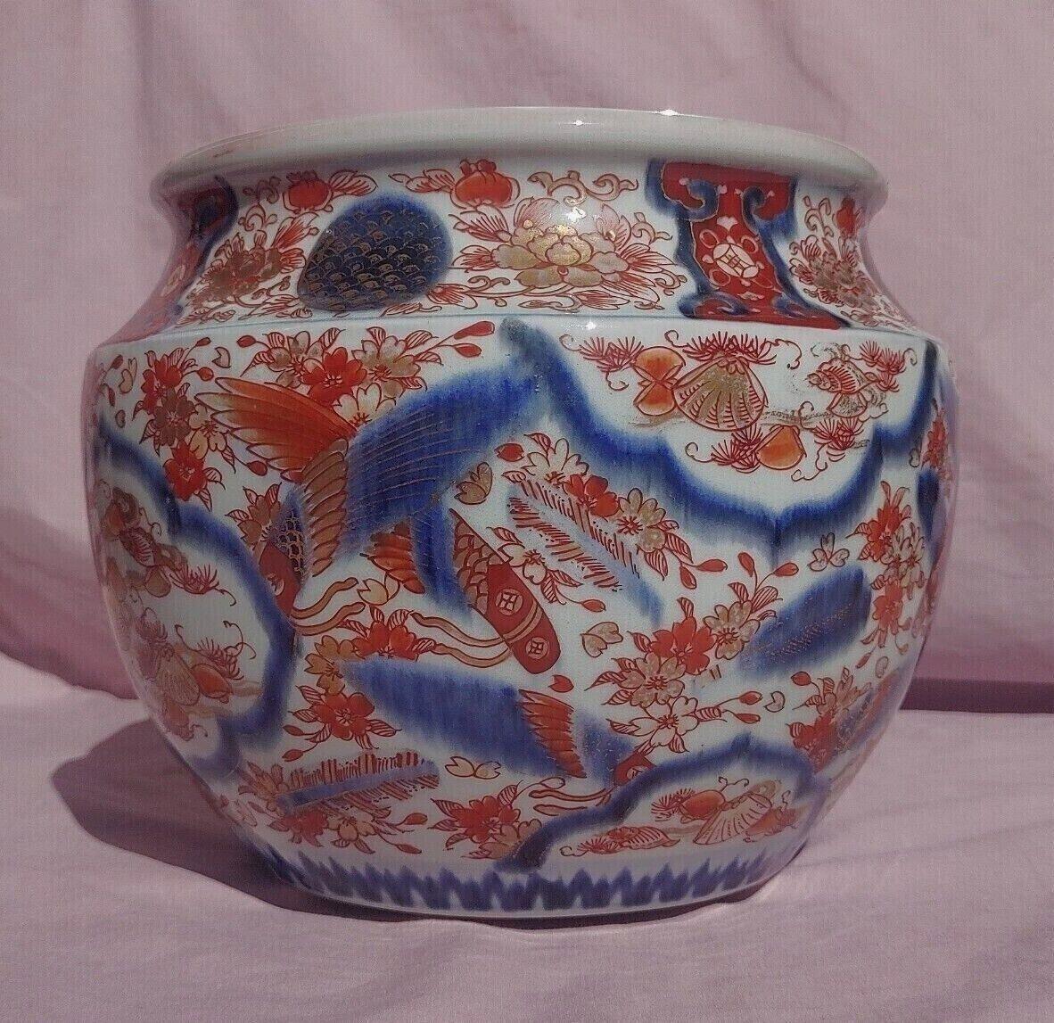 19th Century Japanese Edo / Meiji Imari Porcelain Jardiniere Cachepot Planter - Tommy's Treasure