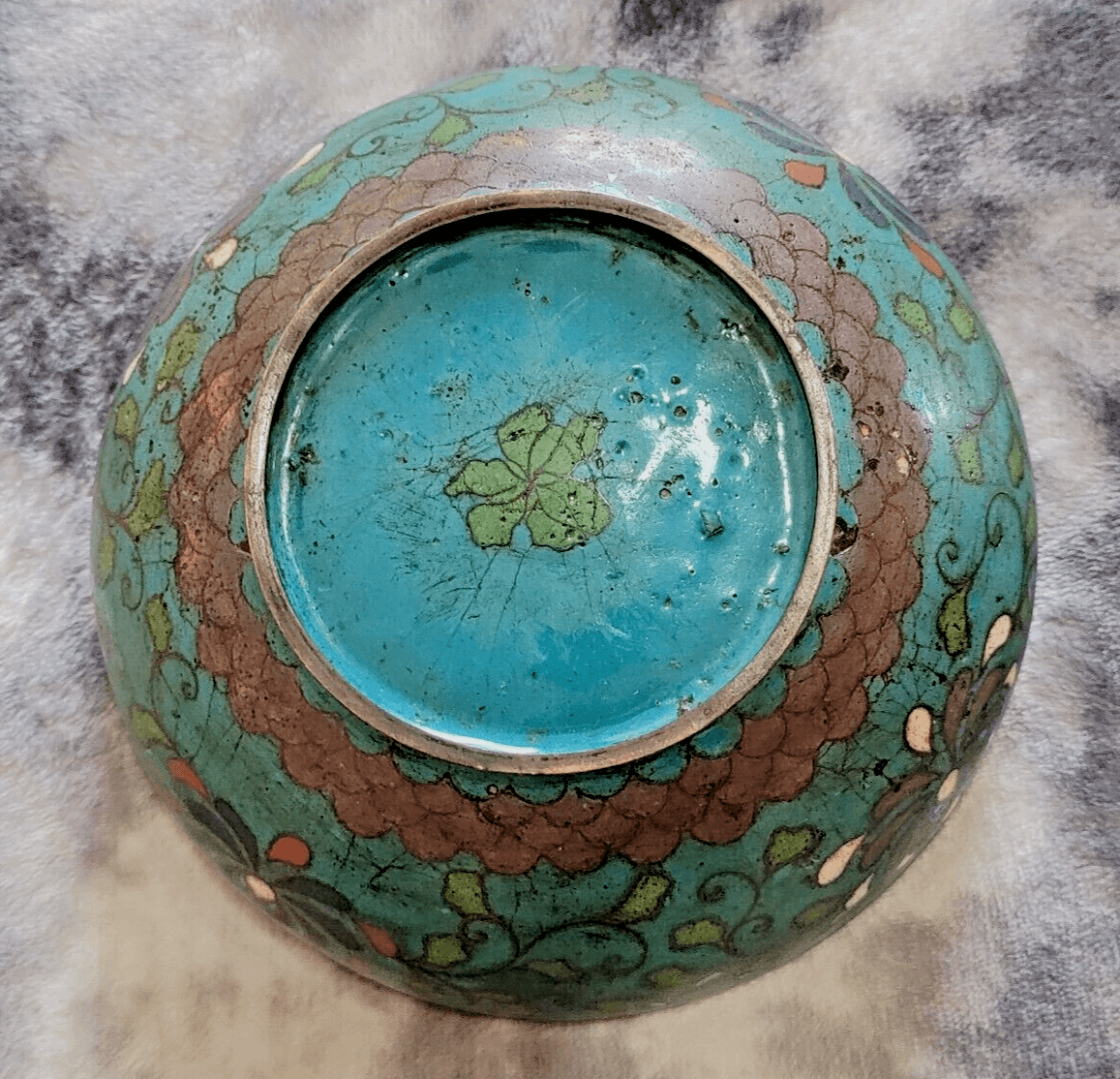 Chinese 16th / 17th Century Ming Dynasty Antique Cloisonne Enamel Bowl - 7.25" - Tommy's Treasure