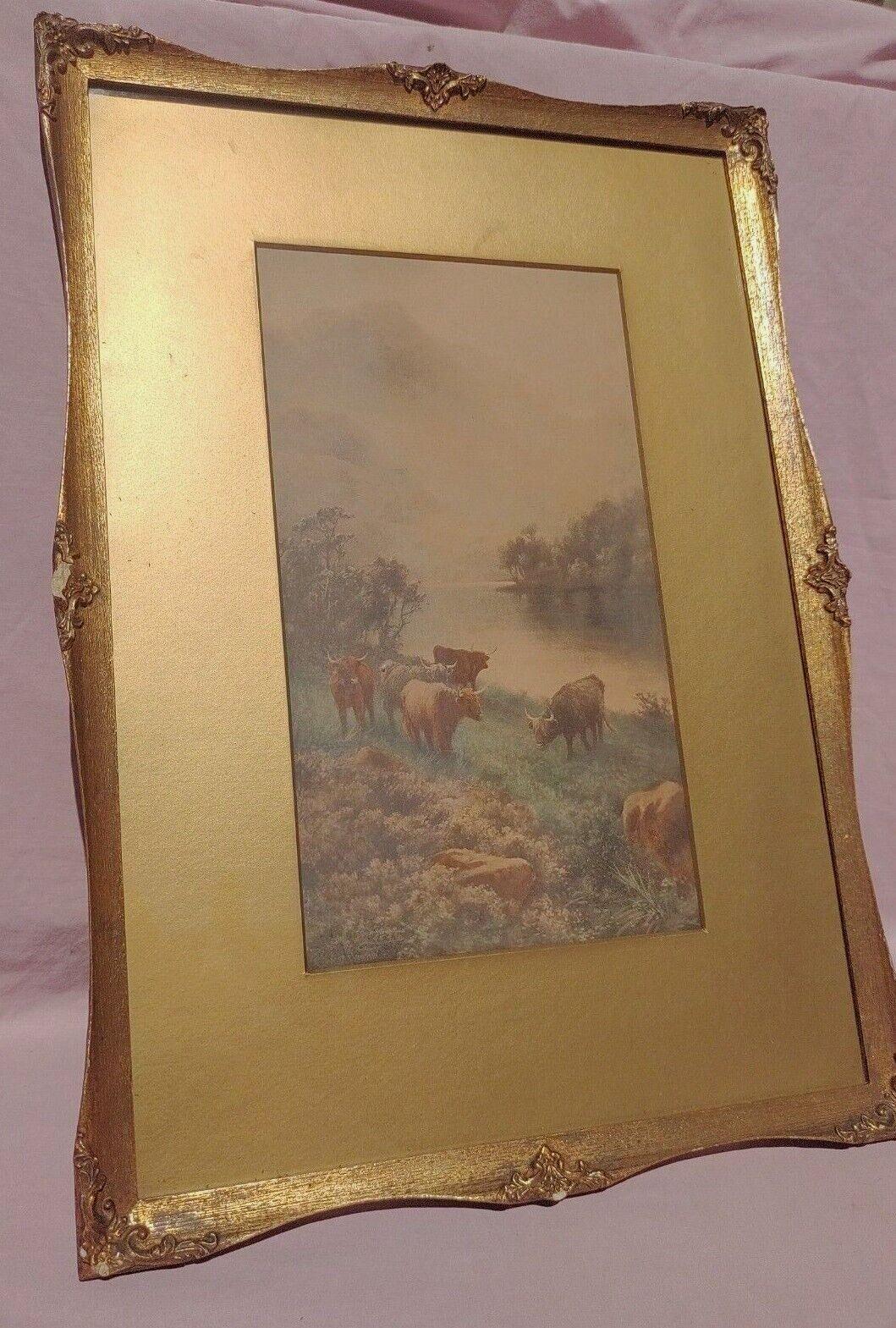 Ezra Elmer Keene (British, 1853-1929) End of Loch Lomond Antique Pastel Drawing - Tommy's Treasure