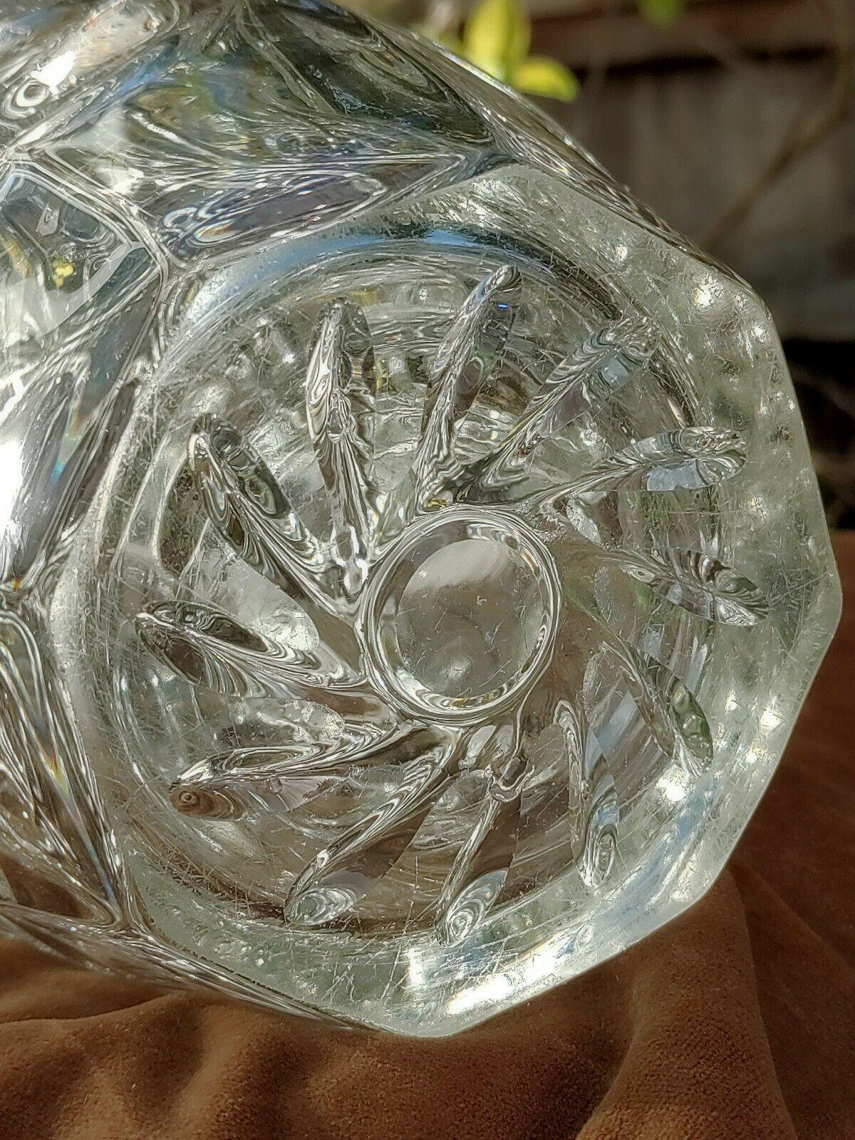 Large 1930s Glass Josef Inwald Barolac Czech Art Deco Fleur de Lis Vase - 12.5" - Tommy's Treasure