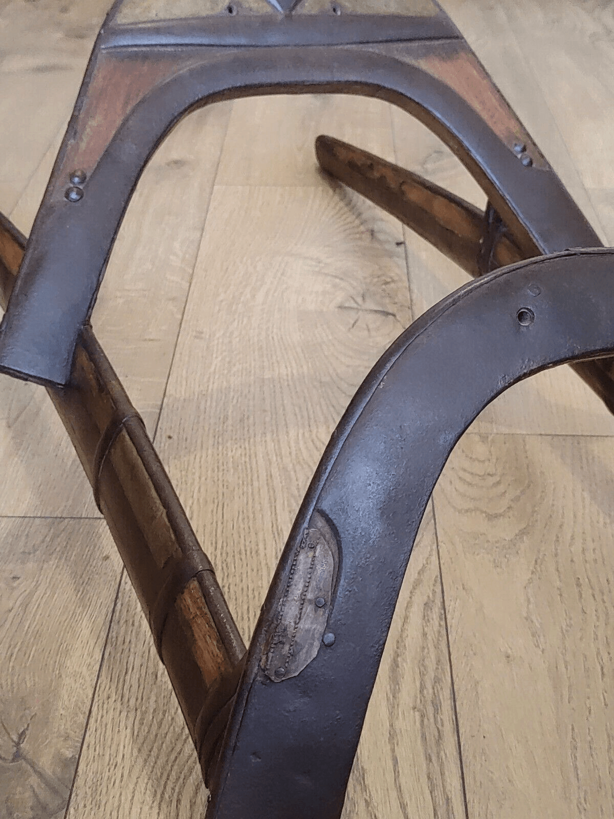 Early 19th Century Indian Wood Iron Brass Dromedaries Camel Saddle Seat - Tommy's Treasure
