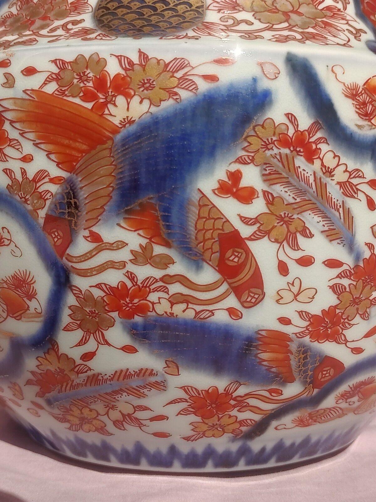 19th Century Japanese Edo / Meiji Imari Porcelain Jardiniere Cachepot Planter - Tommy's Treasure