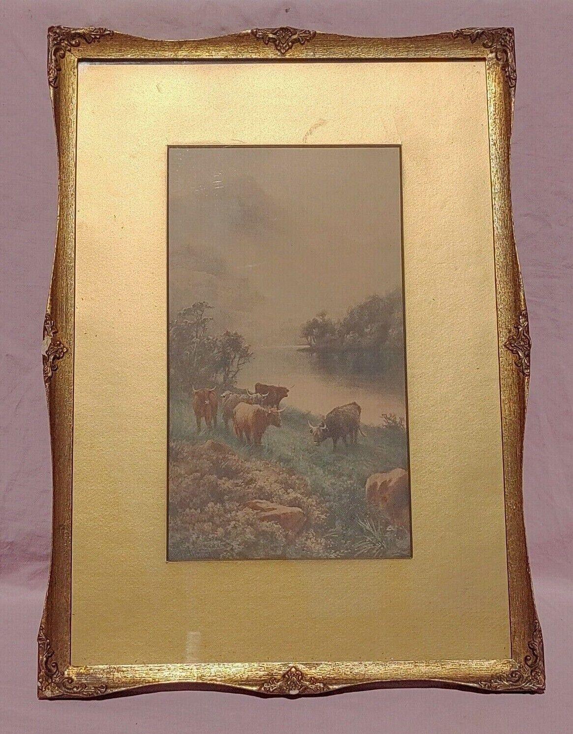 Ezra Elmer Keene (British, 1853-1929) End of Loch Lomond Antique Pastel Drawing - Tommy's Treasure