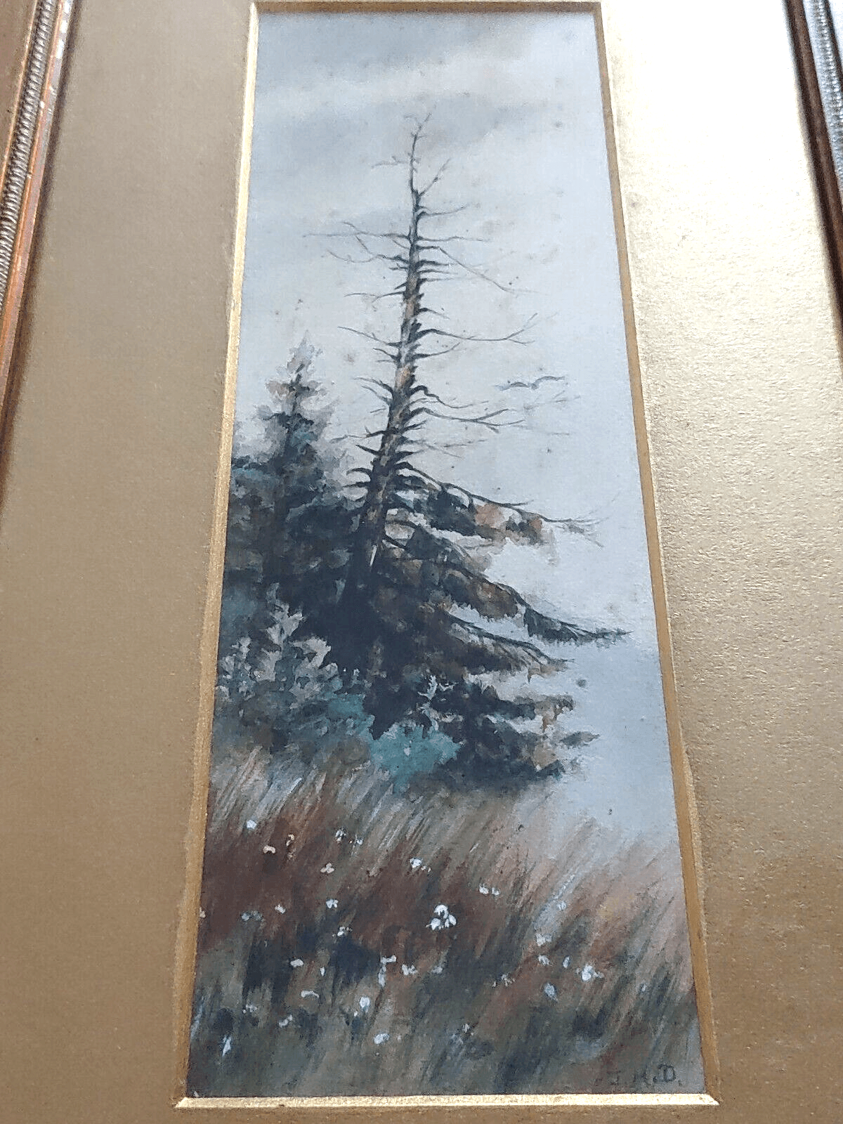 Antique Pair Signed Watercolour Forest Landscape Art Paintings Edwardian Frames - Tommy's Treasure
