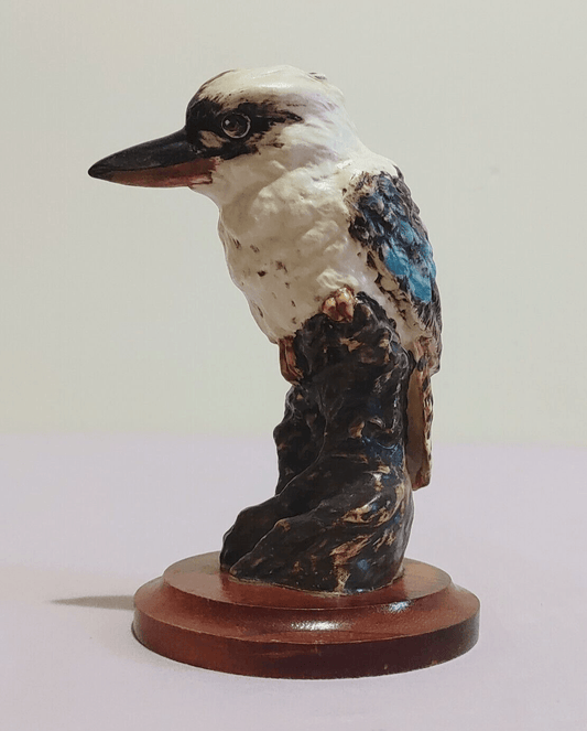 Vintage Australian Pottery Porcelain Perched Kookaburra Kingfisher Bird Figurine - Tommy's Treasure