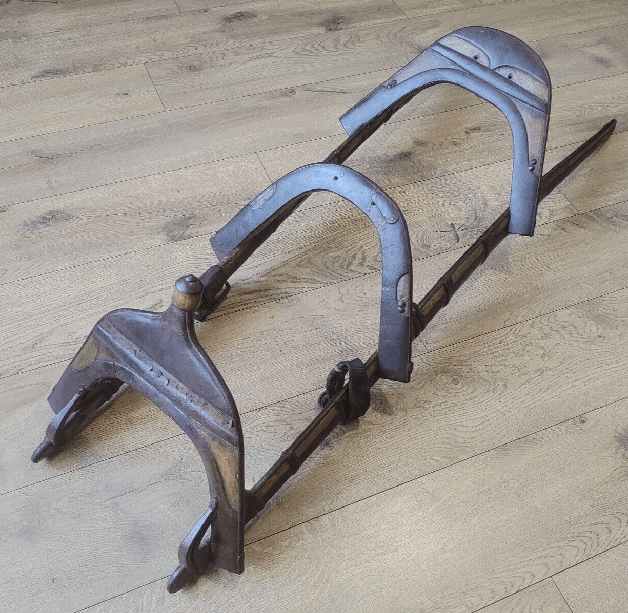 Early 19th Century Indian Wood Iron Brass Dromedaries Camel Saddle Seat - Tommy's Treasure