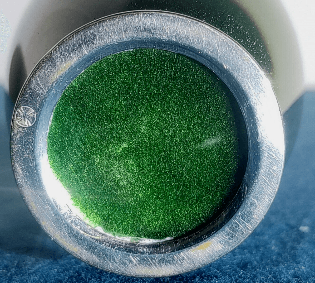 Japanese Ando Ginbari Green Cloisonne Enamel Bamboo Vase Silver-plate Rims - Tommy's Treasure