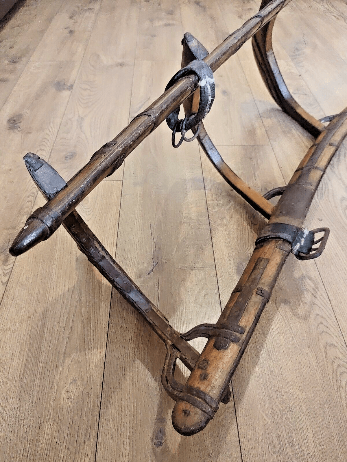 Early 19th Century Indian Wood Iron Brass Dromedaries Camel Saddle Seat - Tommy's Treasure