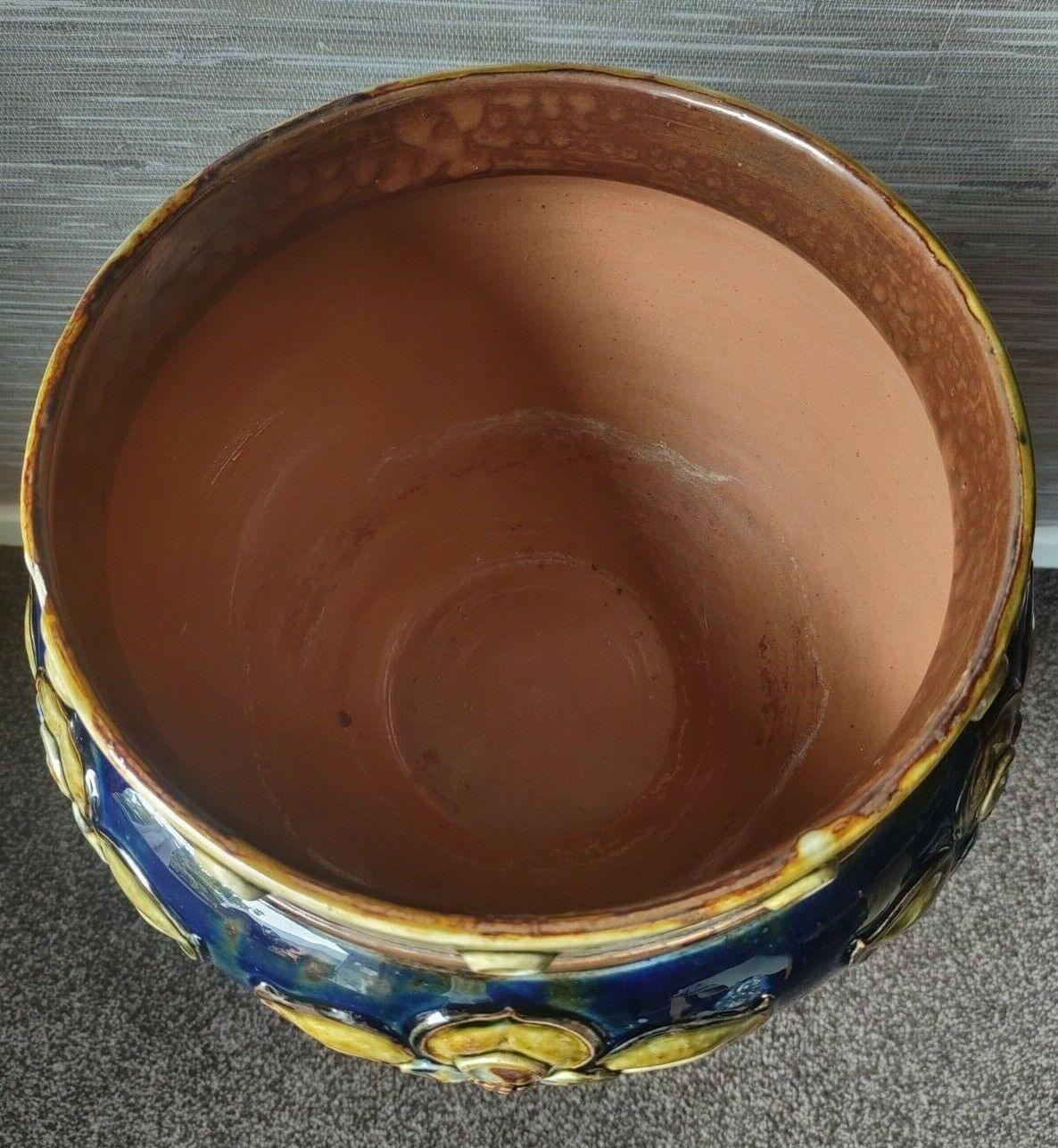 Large Royal Doulton Art Nouveau Jardiniere & Stand Stoneware Pottery - Tommy's Treasure