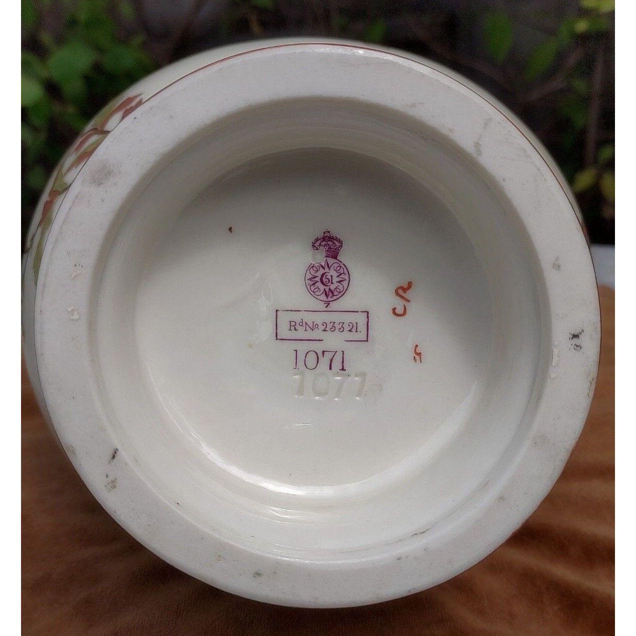 Large 1888 Aesthetic Movement Royal Worcester Ivory Vase & Cover Reticulated Dragon Handles - Tommy's Treasure