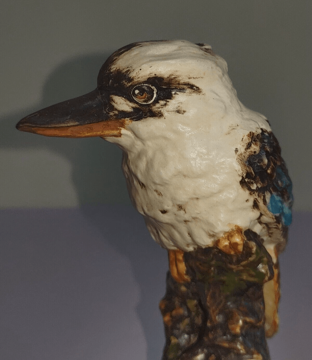 Vintage Australian Pottery Porcelain Perched Kookaburra Kingfisher Bird Figurine - Tommy's Treasure