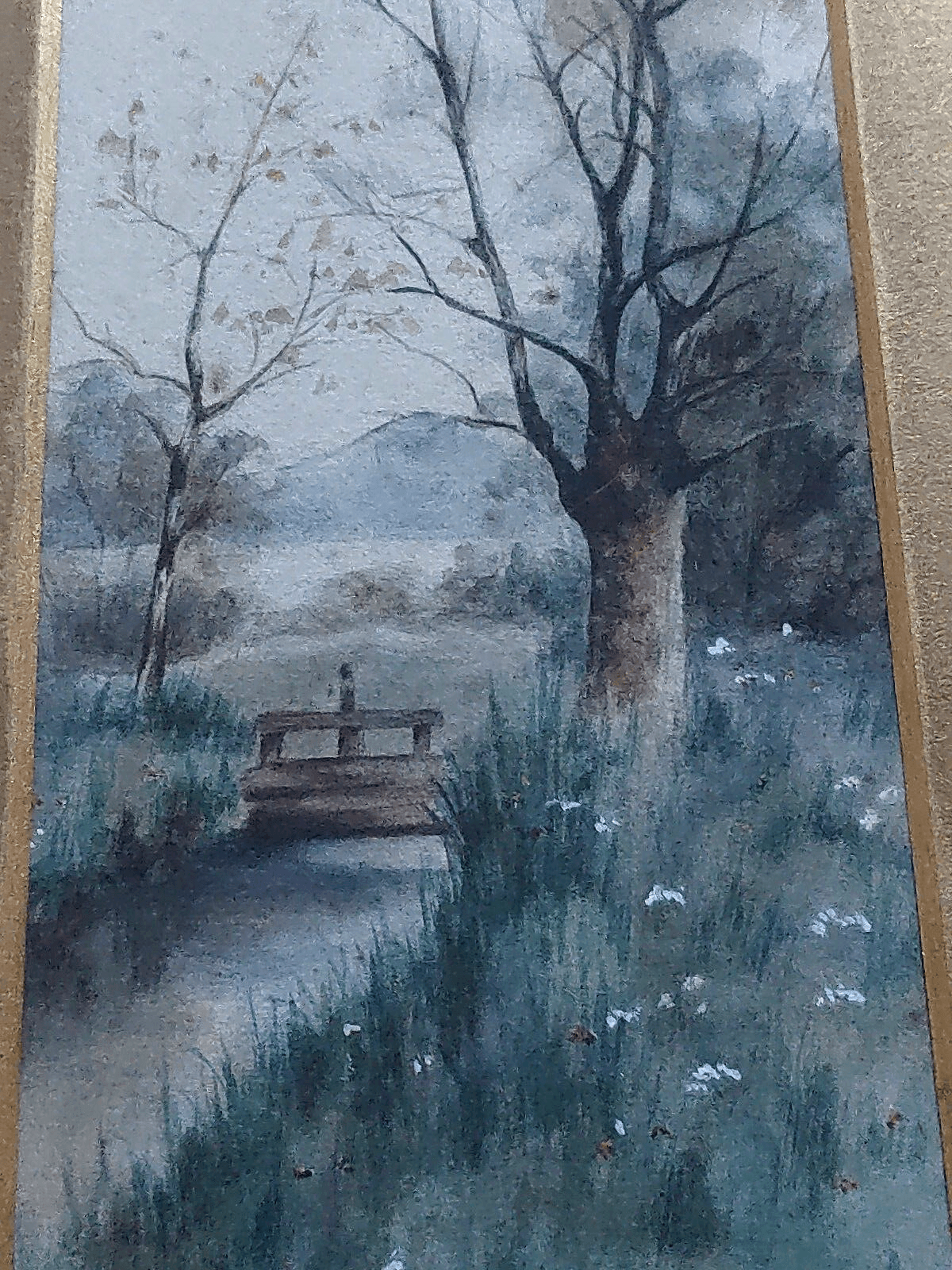 Antique Pair Signed Watercolour Forest Landscape Art Paintings Edwardian Frames - Tommy's Treasure