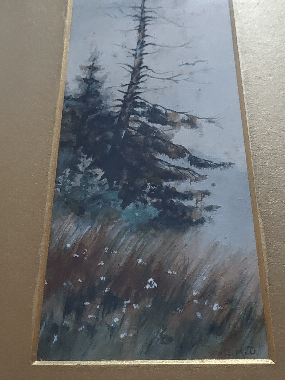 Antique Pair Signed Watercolour Forest Landscape Art Paintings Edwardian Frames - Tommy's Treasure