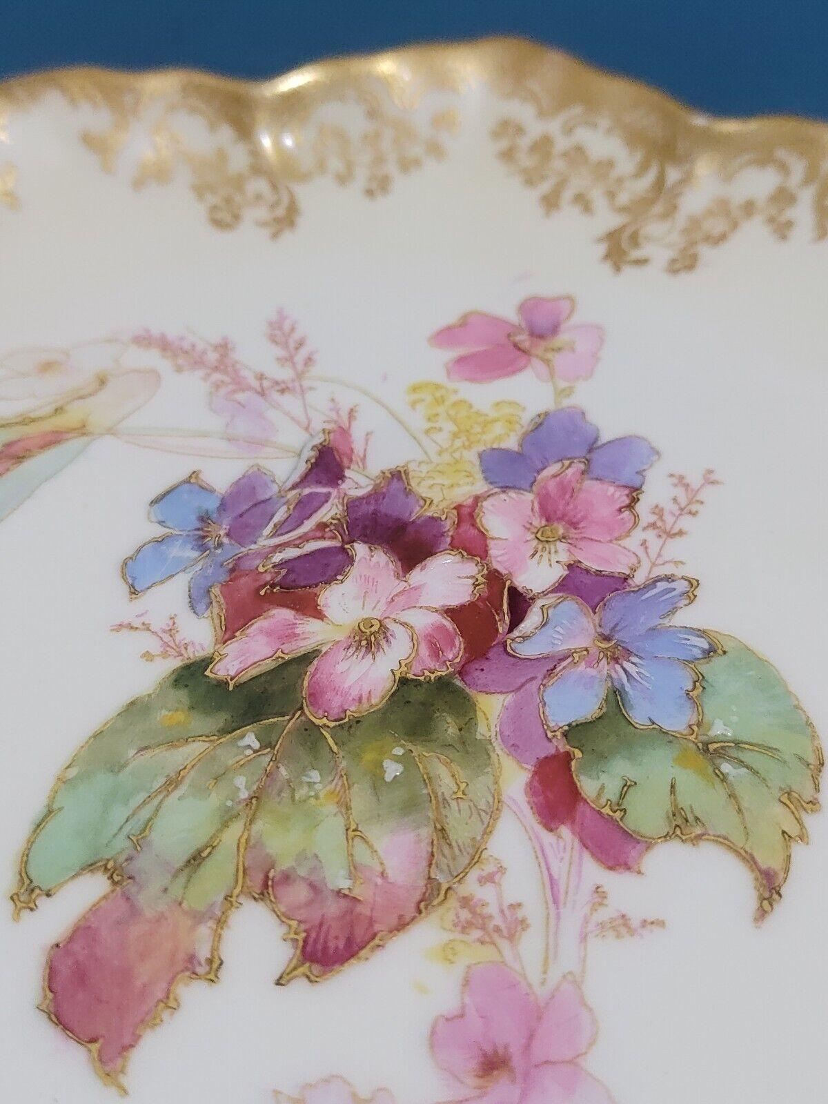 Antique Pair of Doulton Burslem Hand Painted Spanish Ware Porcelain Floral Plates - Tommy's Treasure