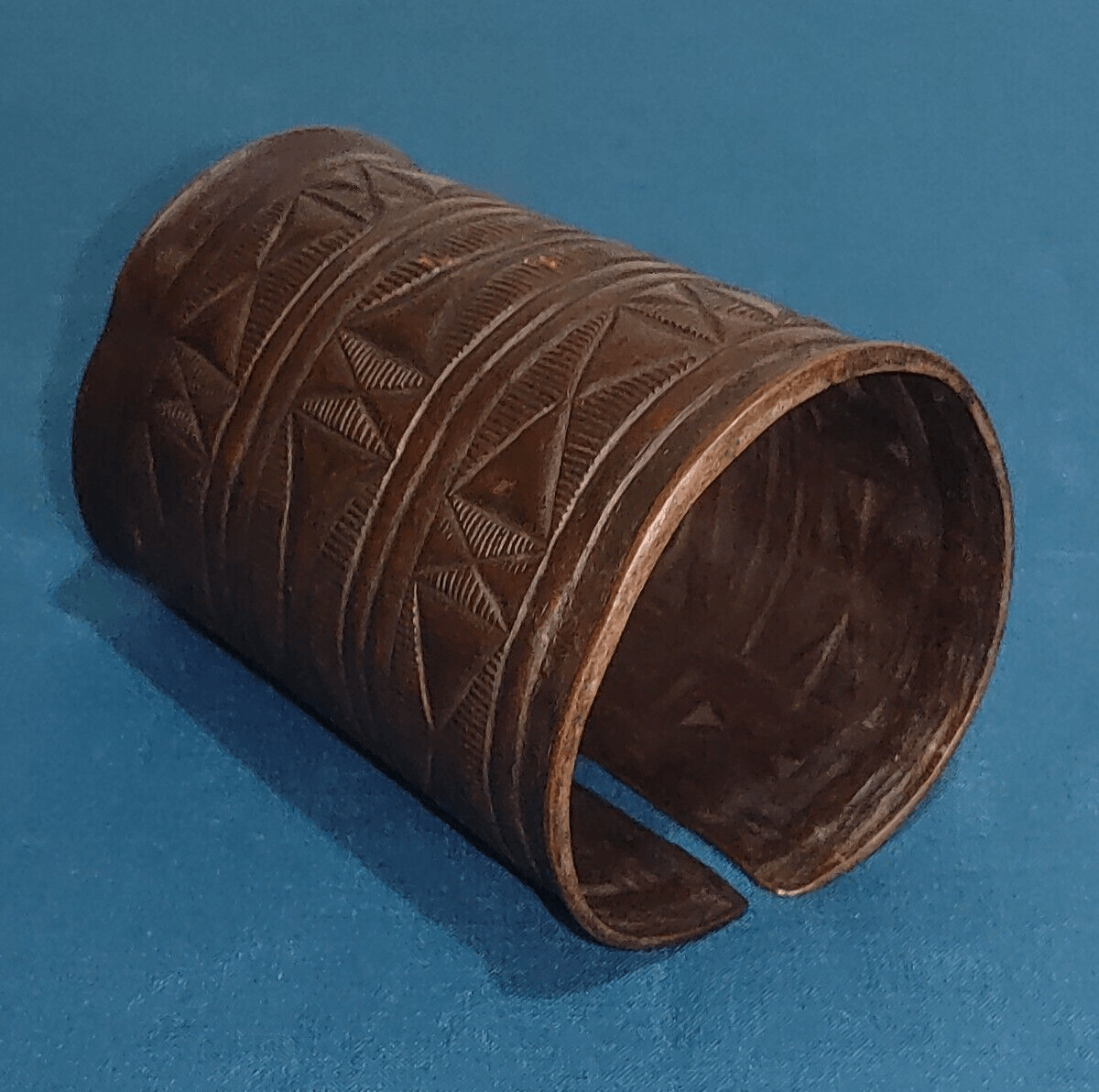 19th Century Nigerian Igbo Cast Copper Wrist Bracelet Cuff African Antique - Tommy's Treasure